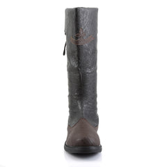 Knee High Cuffed Lace Up Side Round Toe Pull On Wingtip Boots Shoes Pleaser Funtasma CAPTAIN/110
