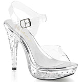 Sexy Rhinestone Studs Platforms Ankle Strap Sandals High Heels Shoes Pleaser Fabulicious COCKTAIL/508SDT