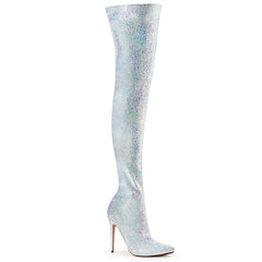 5" Glitter Thigh High Boot, 1/3 Side Zip Pleaser Pleaser COURTLY/3015
