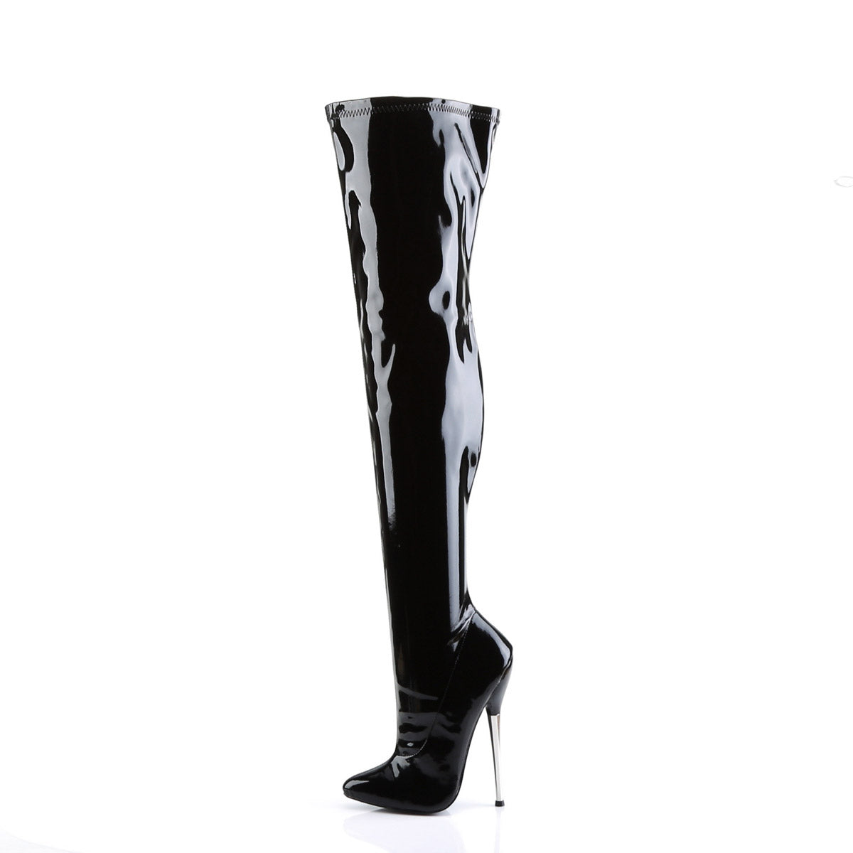 Stretch Pointed Toe Zip Side Stiletto Heel Thigh High Boots Shoes Pleaser Devious DAGGER/3000