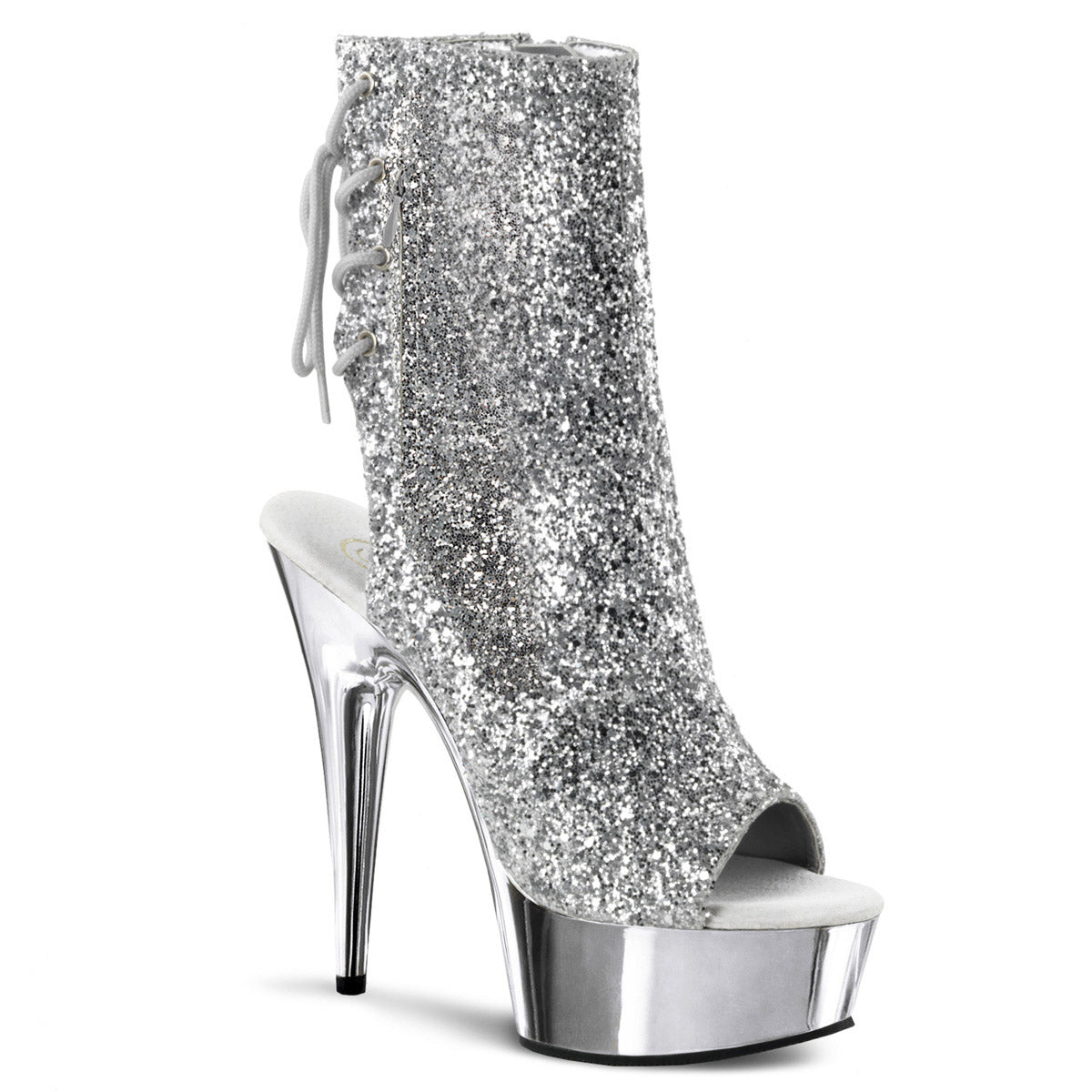 Peep Toe Lace Platform Stiletto Glitter Ankle Boot High Heels Shoes Pleaser Pleaser DELIGHT/1018G