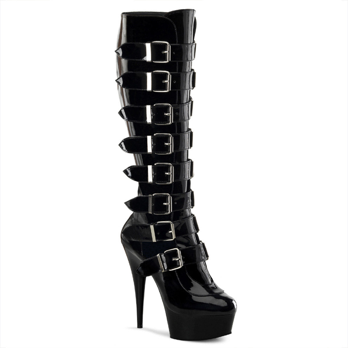 Sexy Multi Buckle Strap Knee High Platform Stiletto Boots Shoes Pleaser  DELIGHT/2049