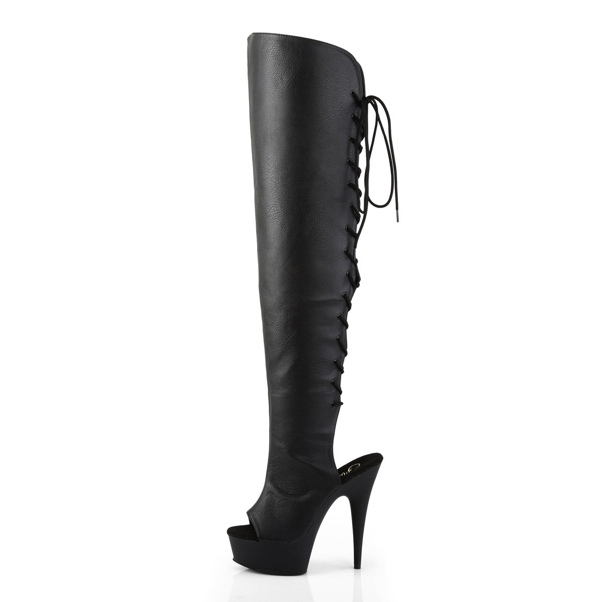 Lace Angled Thigh High Zip Side Platform Stiletto Heel Boots Shoes Pleaser Pleaser DELIGHT/3019