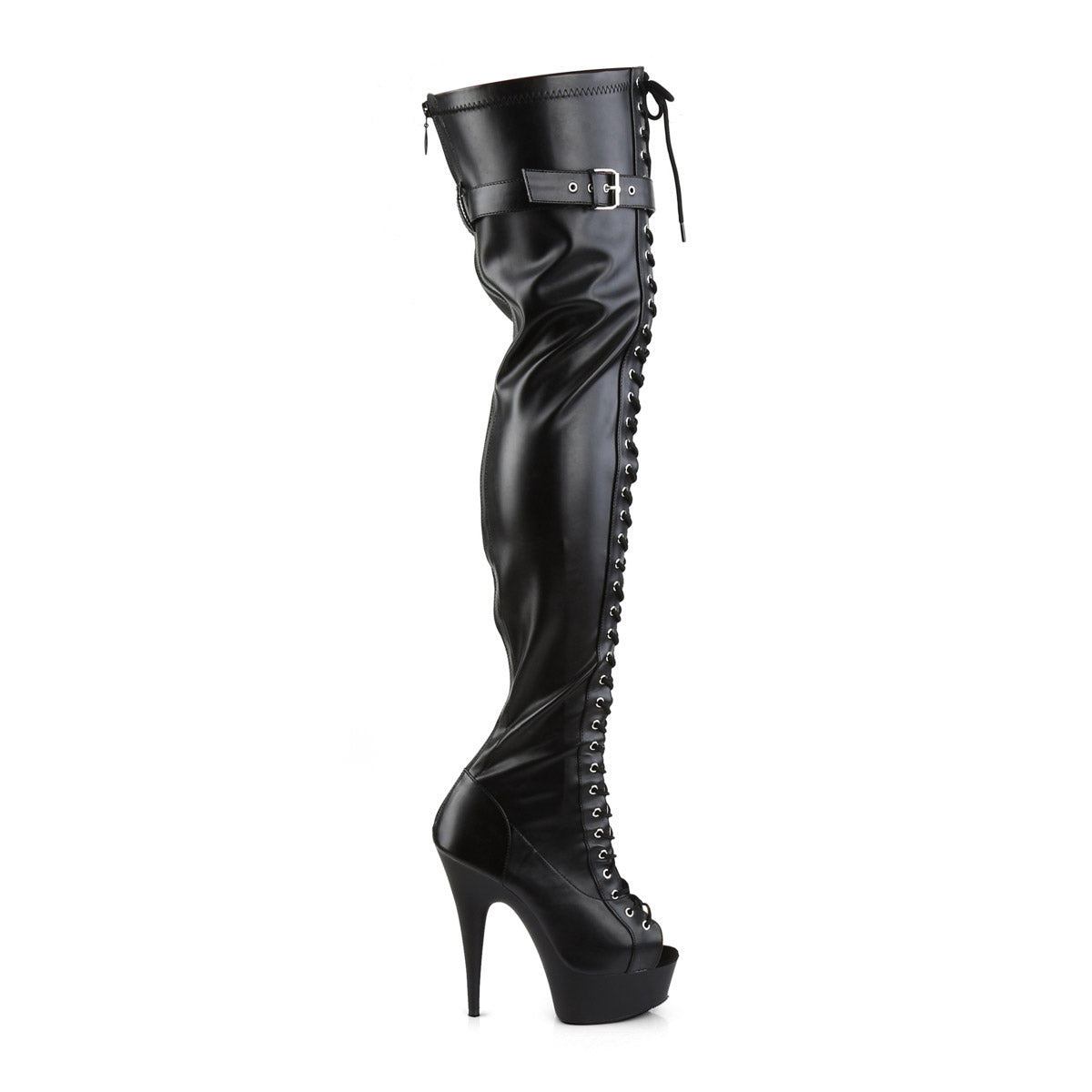 Lace Up Buckle Strap Platform Stiletto Heel Thigh High Boots Shoes Pleaser Pleaser DELIGHT/3025
