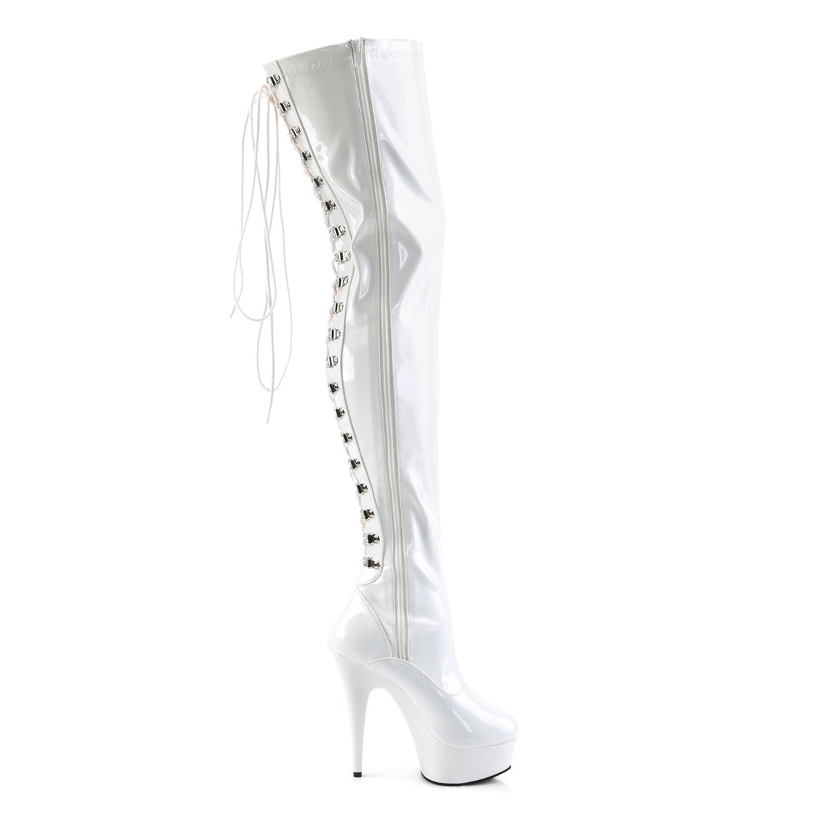 Sexy Back Lace Up Thigh High Platform Stiletto Heel Boots Shoes Pleaser Pleaser DELIGHT/3063