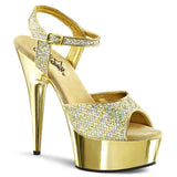 Chrome Platform Stiletto Jeweled Ankle Strap Sandal High Heels Shoes Pleaser Pleaser DELIGHT/609G