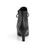 3" Heel Ankle Boot Blk Faux Leather Pleaser Pleaser Pink Label DIVINE/1020
