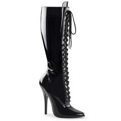 Sexy Zipper Side Full Lace Up Knee High Stiletto Heel Boots Shoes Pleaser Devious DOMINA/2020
