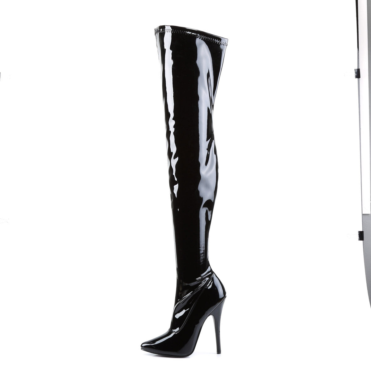 Sexy Zipper Side Stretch Thigh High Stiletto Heel Boots Shoes Pleaser Devious DOMINA/3000