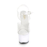7" Heel, 2 3/4" PF LED Illuminated Ankle Strap Sandal Pleaser Pleaser ECHOLITE/708