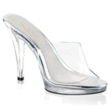 Sexy Clear Platform Stiletto Slide Mules High Heels Shoes Pleaser Fabulicious FLAIR/401