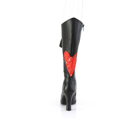 3 3/4" Heel, 1/2" Pf Lace-Up Knee High Boot, Inside Zip Pleaser Demonia GLAM243/BVL-RSA