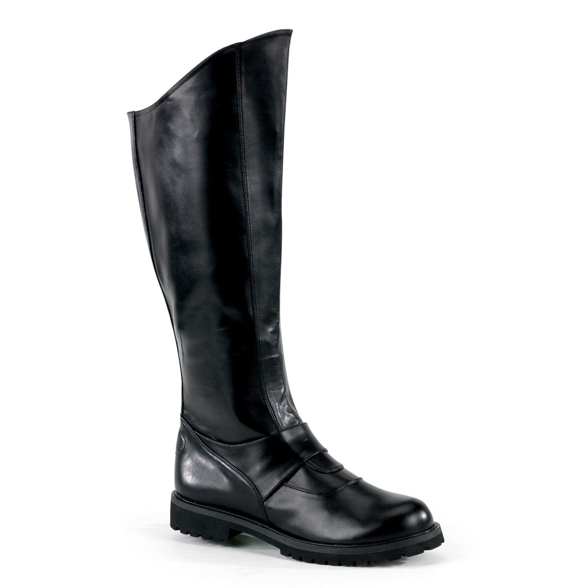 Monk Strap Knee Length Full Inner Side Zipper Flat Heel Boots Shoes Pleaser Funtasma GOTHAM/100