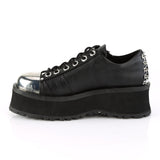 2 3/4" Platform Lace-Up Shoe W/ Metal Toe Cap Pleaser Demonia GRAVEDIGGER/04