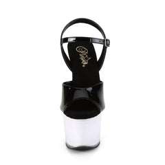 7" Heel, 2 3/4" PF LED Illuminated Ankle Strap Sandal Pleaser Pleaser ILLUMINATOR/709