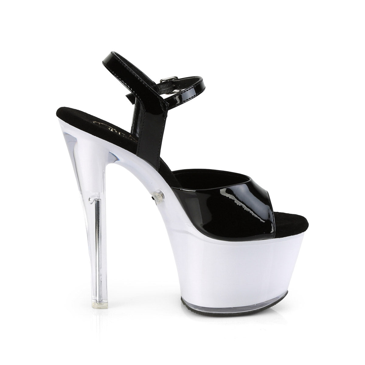 7" Heel, 2 3/4" PF LED Illuminated Ankle Strap Sandal Pleaser Pleaser ILLUMINATOR/709
