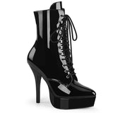5" Heel, 1" PF Lace-Up Front Ankle Boot, Side Zip Pleaser Devious INDULGE/1020