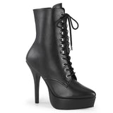 5" Heel, 1" PF Lace-Up Front Ankle Boot, Side Zip Pleaser Devious INDULGE/1020