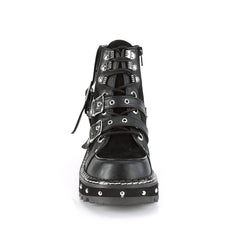1 1/4" PF Lace-Up Ankle Boot, Side Zip Pleaser Demonia LILITH/278