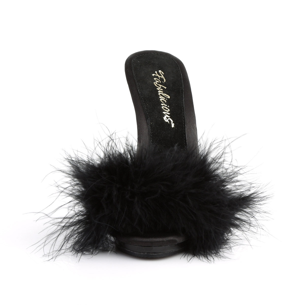 5" Heel, 3/8" PF Marabou Slide Sandal Pleaser Fabulicious POISE/501F