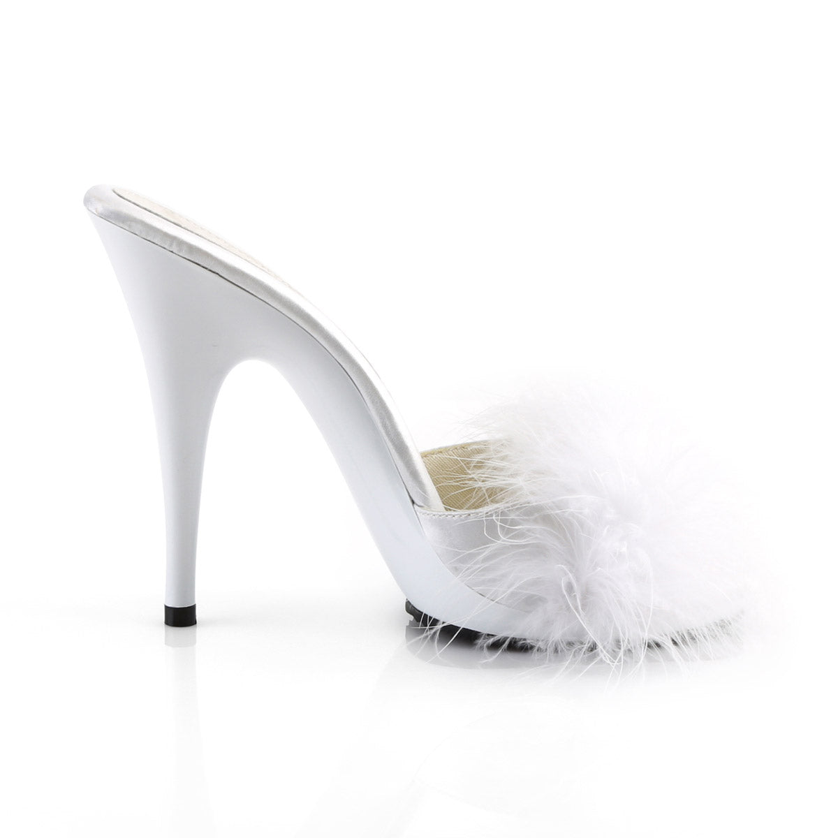 5" Heel, 3/8" PF Marabou Slide Sandal Pleaser Fabulicious POISE/501F