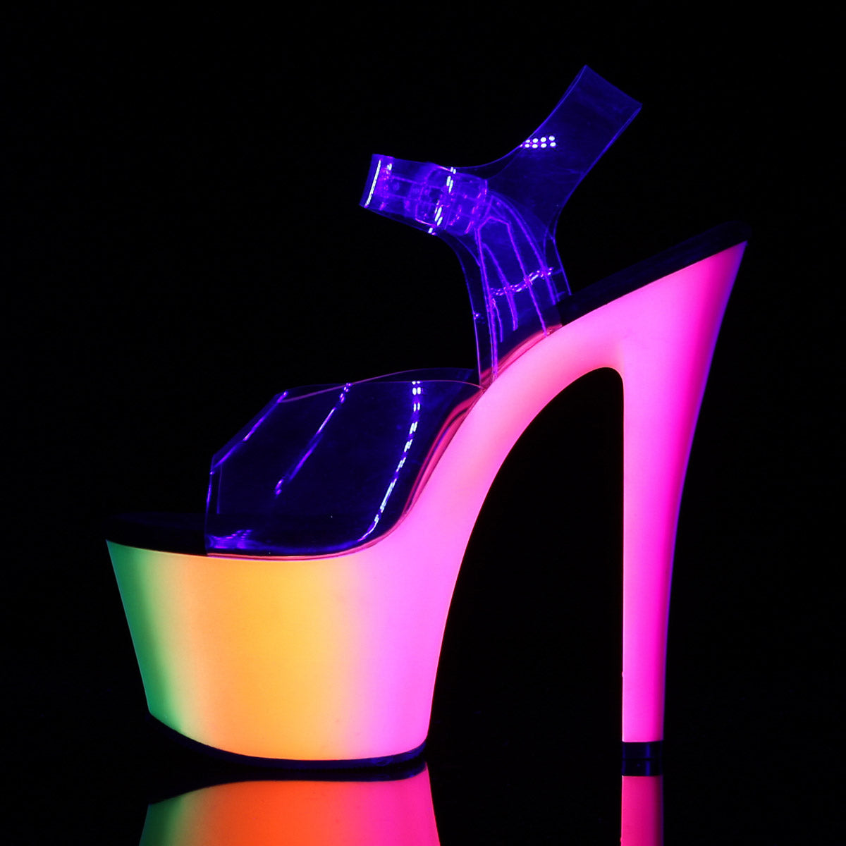 Light Up Glowing Shoes Woman Luminous Clear Transparent Sandals Women  Platform Shoes LED 13cm High Heel Stripper Heels Shoes