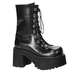 Goth Punk Lace Up Inner Side Zip Platform Heel Combat Boots Shoes Pleaser Demonia RANGER/301