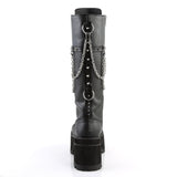 3 3/4" Heel, 2 1/4" PF Knee High Boot, Metal Side Zip Pleaser Demonia RANGER/303