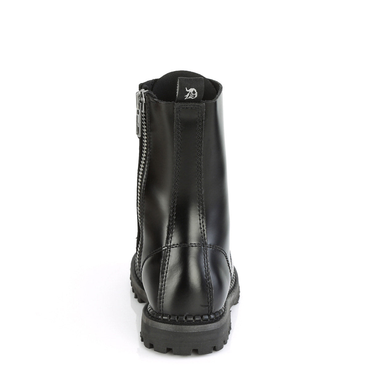 10 Eyelet Unisex Steel Toe Ankle Boot, Rubber Sole Pleaser Demonia RIOT/10