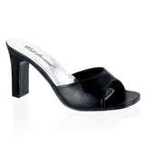 3 1/4" Square Heel Slide Blk Pu Pleaser Fabulicious ROMANCE/301/2