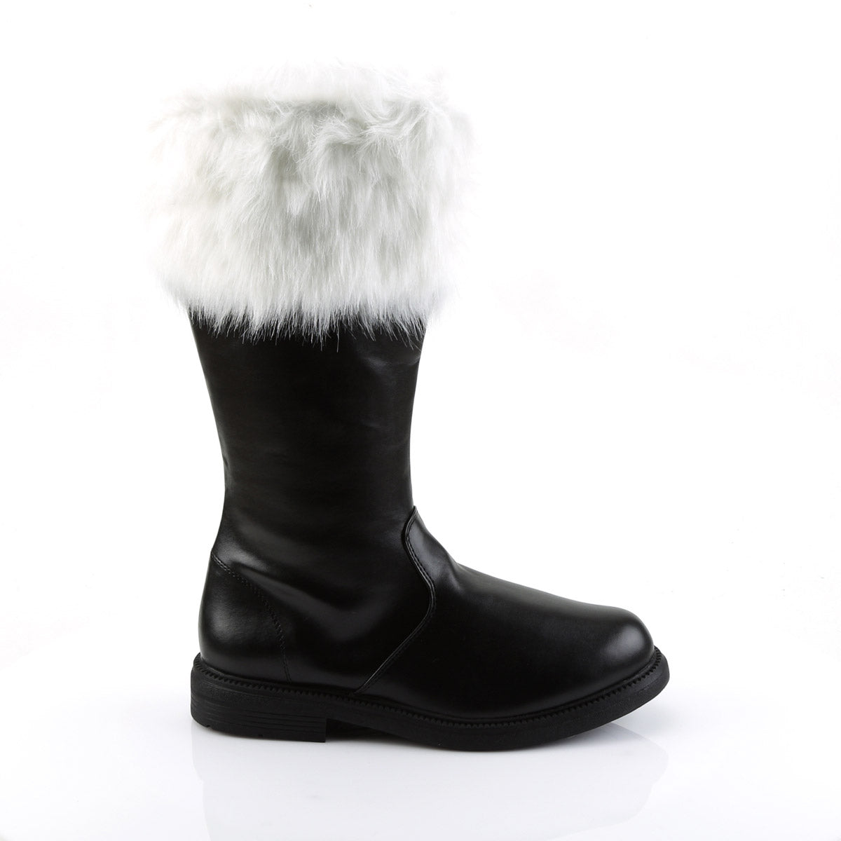 Merry Christmas Mid Calf Fur Trim Cuff Flat Heel Santa Boots Shoes Pleaser Funtasma SANTA/100