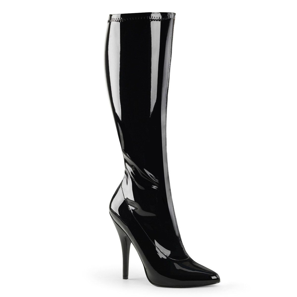 Sexy Knee High Plain Stretch Zip Side Stiletto Heel Boots Shoes Pleaser Pleaser SEDUCE/2000