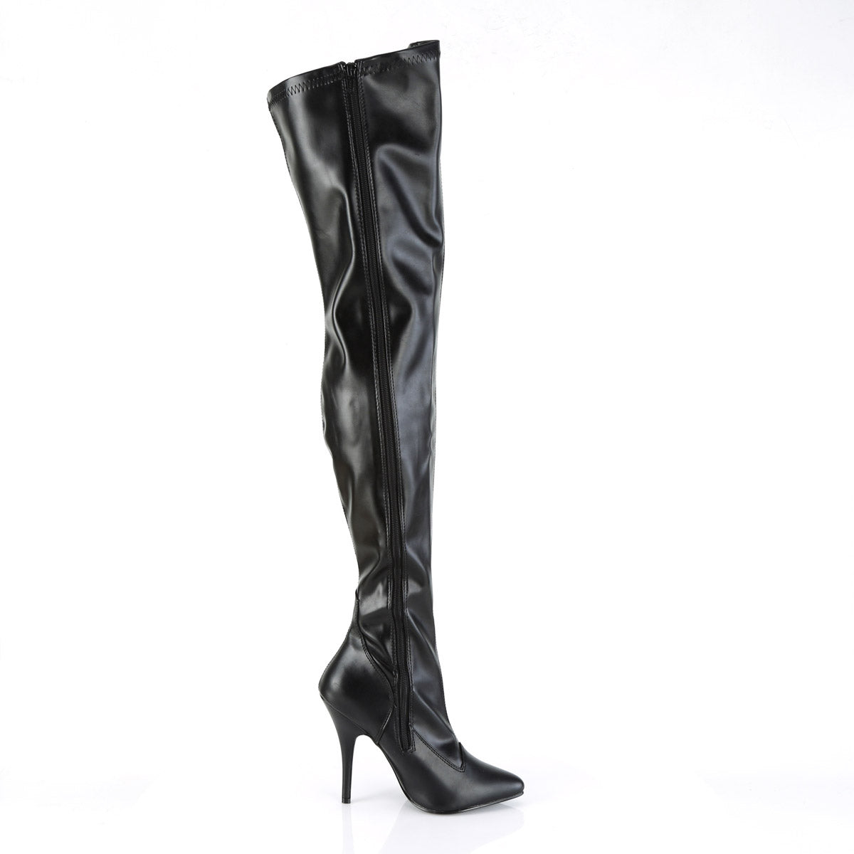 Dominatrix Plain Stretch Zipper Thigh High Stiletto Heel Boots Shoes Pleaser Pleaser SEDUCE/3000