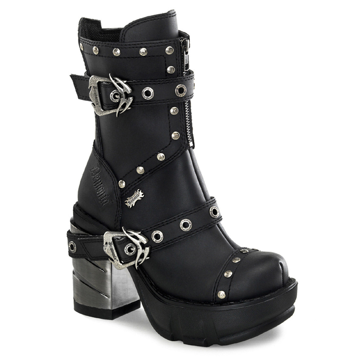 Goth Punk Biker Chick Studded Straps Extreme Platform Boots Shoes Pleaser Demonia SINISTER/201