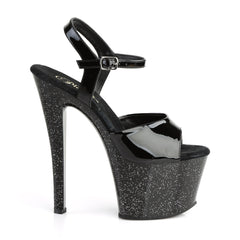 Sexy Mini Glitter Platform Stiletto Ankle Sandals High Heels Shoes Pleaser Pleaser SKY/309MG