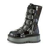 2" Pf Mid-Calf Boot W/ 5 Buckle Straps, Outside Zip Pleaser Demonia SLACKER/160