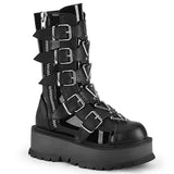 2" Pf Mid-Calf Boot W/ 5 Buckle Straps, Outside Zip Pleaser Demonia SLACKER/160