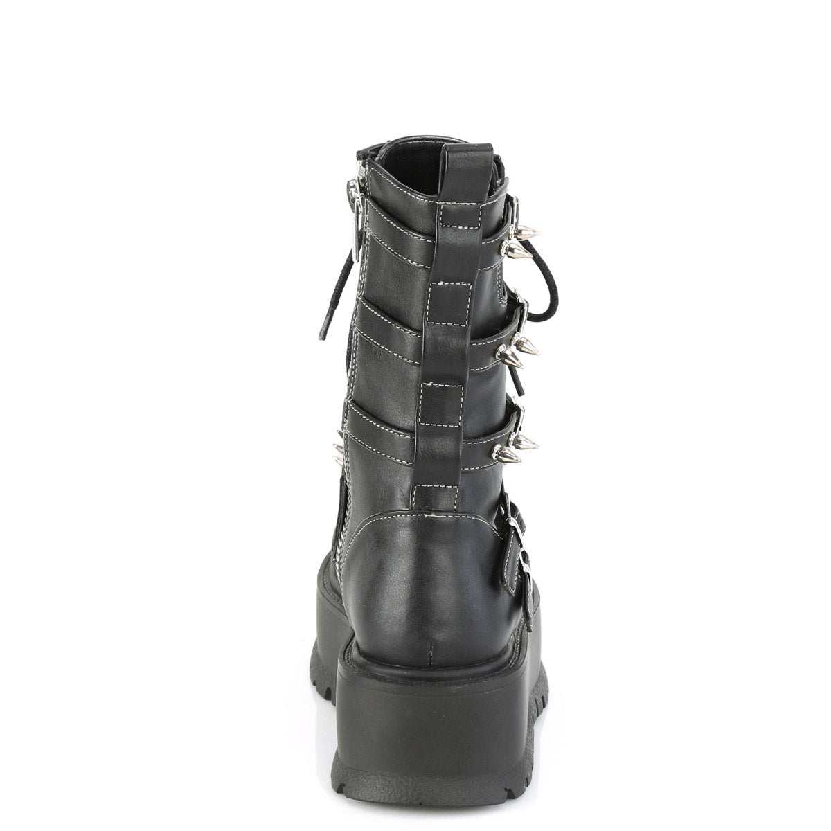 2" Pf Lace-Up Mid-Calf Boot, Side Zip Pleaser Demonia SLACKER/165