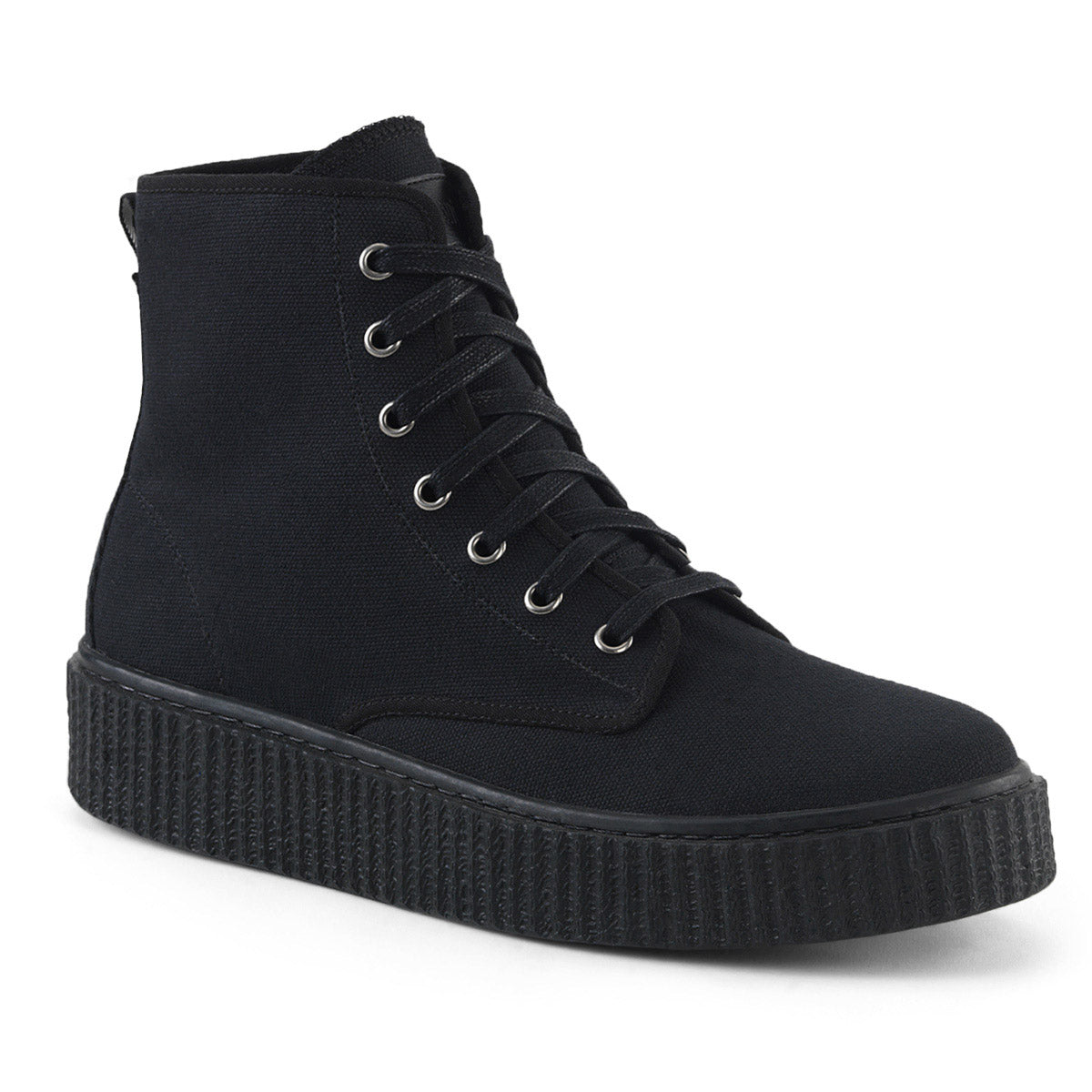1 1/2"PF Round Toe Lace Up Front High Top Creeper Sneaker, Pleaser Demonia SNEEKER/201