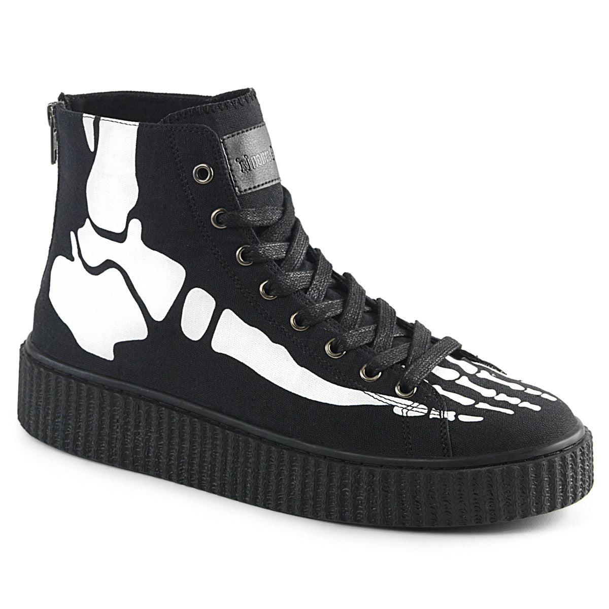 1 1/2"PF Round Toe Lace-Up Front High Top Creeper Sneaker, Pleaser Demonia SNEEKER/252