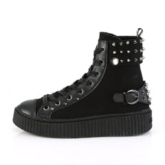 1 1/2" PF Round Toe Lace-Up Front High Top Creeper Sneaker Pleaser Demonia SNEEKER/266