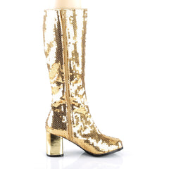Sexy Sequins Side Zipper Knee High Gogo Boots Shoes Pleaser Bordello SPECTACUL/300SQ