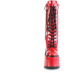 5" Pf Lace-Up Knee High Boot, Side Zip Pleaser Demonia SWING/150