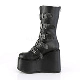 5 1/2" PF Mid-Calf Boot w/ 5 Buckle Straps, Back Metal Zip Pleaser Demonia SWI230/BVL