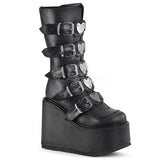 5 1/2" PF Mid-Calf Boot w/ 5 Buckle Straps, Back Metal Zip Pleaser Demonia SWI230/BVL