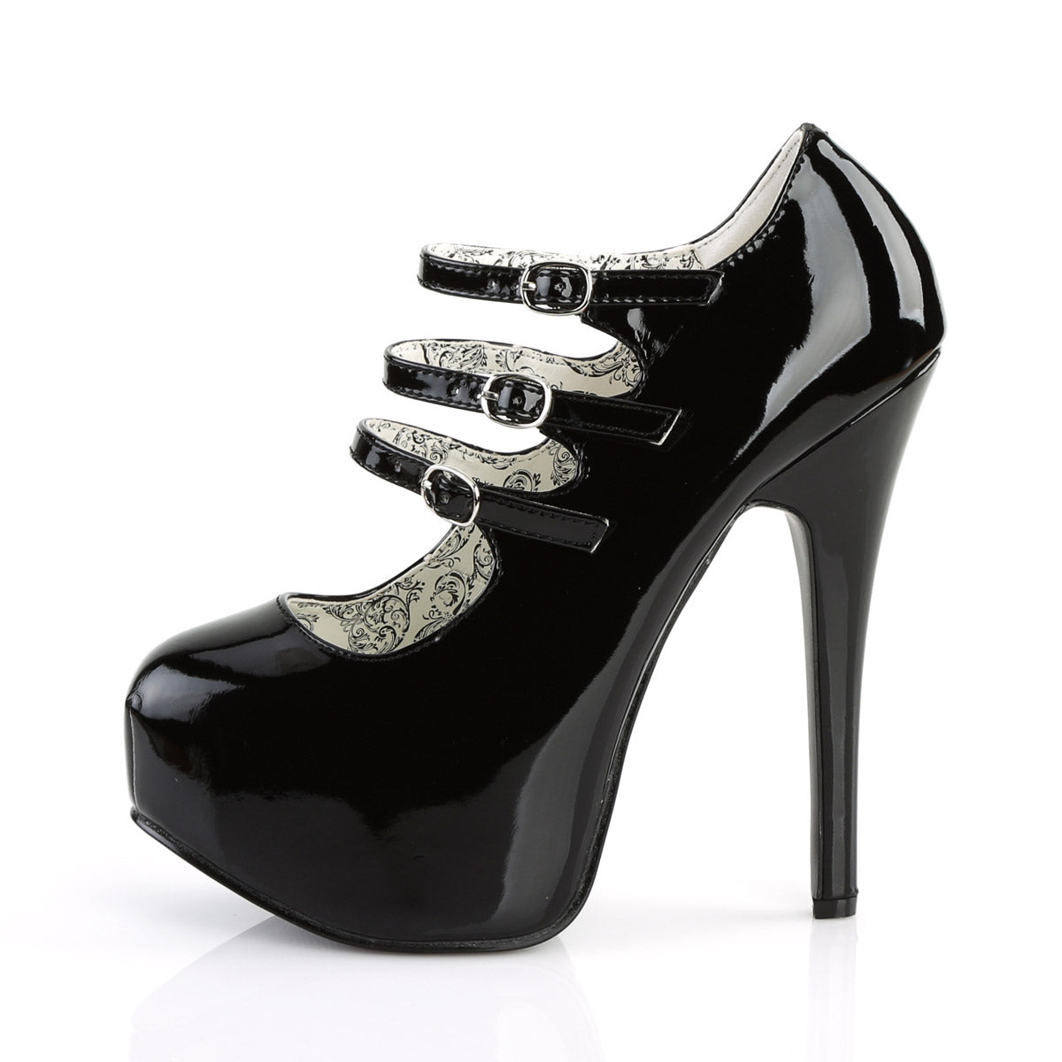 Ankle Strap Black Patent Hidden Platform | Platform high heel shoes, Heels, High  heels