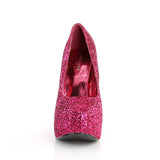 5 3/4" Heel, 1 3/4" Hidden PF Wide Width Pump H. Pink Glitter Pleaser Pleaser Pink Label TEEZE/06GW