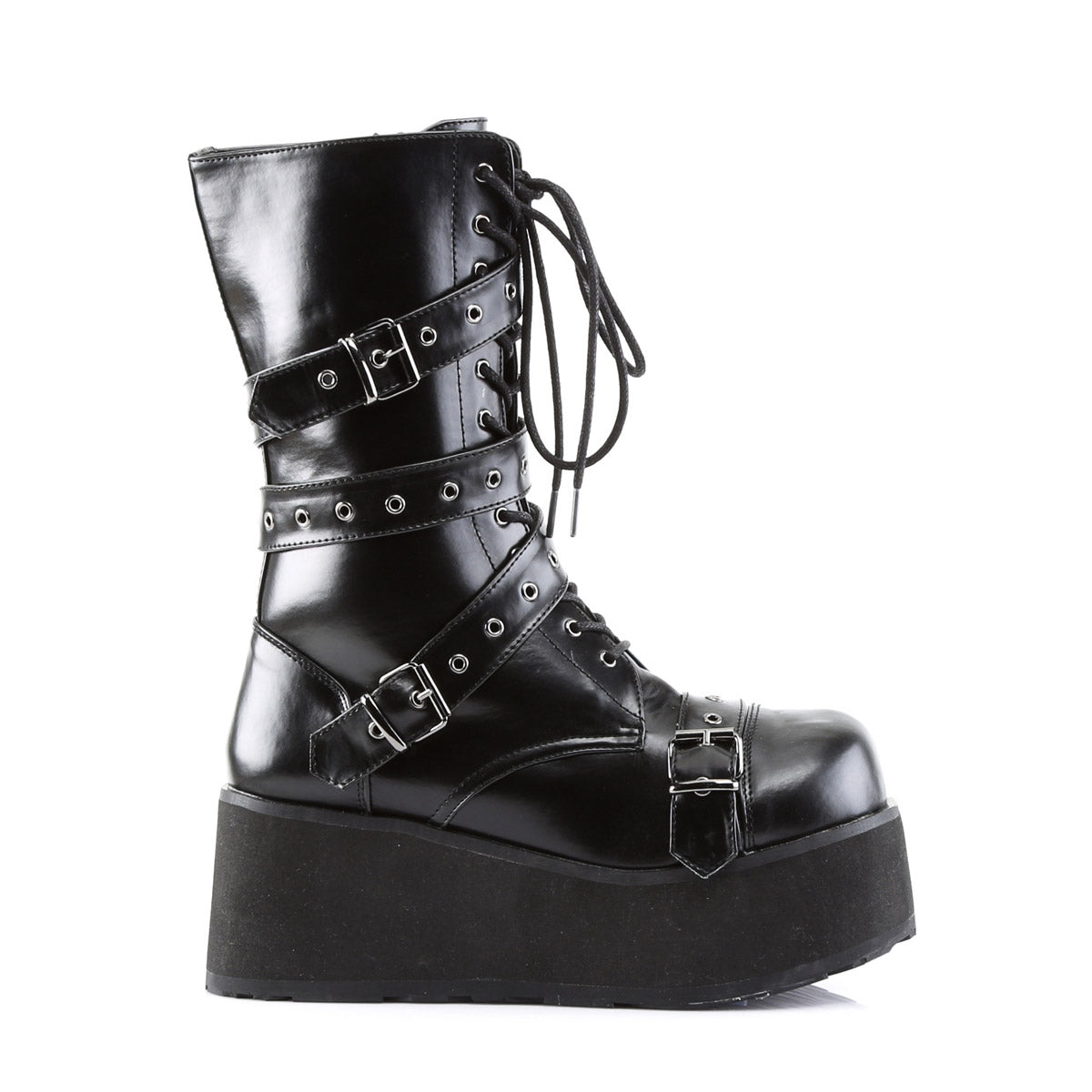 Lace Up Rivet Buckle Strap Extreme Platform Cap Toe Ankle Boots Shoes Pleaser Demonia TRASHVILLE/205