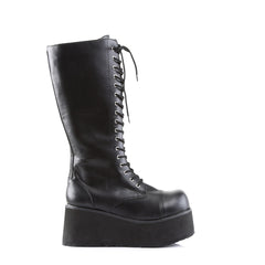 Punk Rock Lace Up Knee High Extreme Platform Zip Side Boots Shoes Pleaser Demonia TRASHVILLE/502