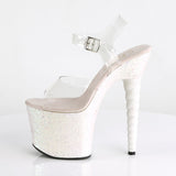 7" Heel, 3 1/4" PF Ankle Strap Sandal w/ Unicorn Heel Pleaser Pleaser UNICORN/708LG